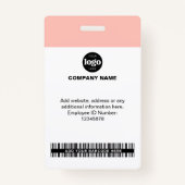 Aangepaste werknemersfoto | Naam, Logo, streepjesc Badge (Achterkant)