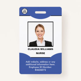 Aangepaste werknemersfoto, naam, Logo, streepjesco Badge