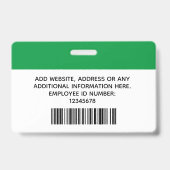 Aangepaste werknemersfoto, naam, Logo, streepjesco Badge (Achterkant)