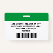 Aangepaste werknemersfoto, naam, Logo, streepjesco Badge (Achterkant)