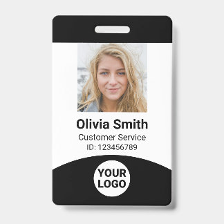 Aangepaste Werknemersfoto Naam Rol ID Logo Streepj Badge