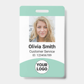 Aangepaste Werknemersfoto Naam Rol ID Logo Streepj Badge