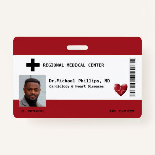 Aangepaste werknemersfoto, naam, streepjescode, Lo Badge