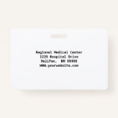 Aangepaste werknemersfoto, naam, streepjescode, Lo Badge (Achterkant)