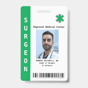 Aangepaste Werknemersfoto, Naam, Streepjescode, Lo Badge