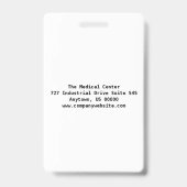 Aangepaste werknemersfoto, naam, streepjescode, Lo Badge (Achterkant)