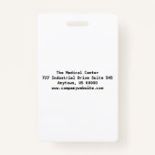 Aangepaste werknemersfoto, naam, streepjescode, Lo Badge (Achterkant)