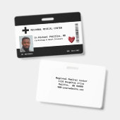 Aangepaste Werknemersfoto, Naam, Streepjescode, Lo Badge (Voor- en achterkant)