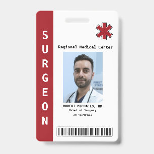 Aangepaste werknemersfoto, naam, streepjescode, lo badge