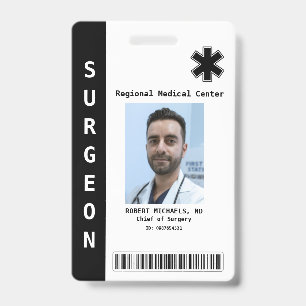 Aangepaste werknemersfoto, naam, streepjescode, lo badge
