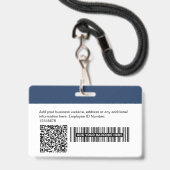 Aangepaste werknemersfoto, Qr-barcode, logo, koord Badge (Achterkant met lanyard)