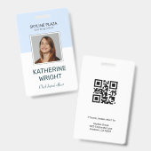 Aangepaste Werknemersfoto QR-code ID Naam Badge (Voor- en achterkant)