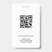 Aangepaste Werknemersfoto QR-code ID Naam Badge (Achterkant)