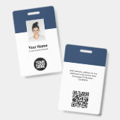 Aangepaste Werknemersfoto, Qr-code, Logo, Eenvoudi Badge (Voor- en achterkant)