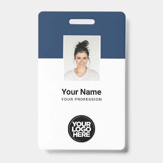 Aangepaste Werknemersfoto, Qr-code, Logo, Eenvoudi Badge (Voorzijde)