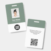 Aangepaste Werknemersfoto, Qr-code, Logo, Naam Badge (Voor- en achterkant)