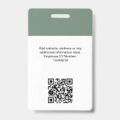 Aangepaste Werknemersfoto, Qr-code, Logo, Naam Badge (Achterkant)