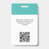 Aangepaste werknemersfoto, Qr-code, Logo, naam Badge (Achterkant)