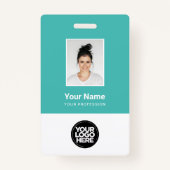 Aangepaste werknemersfoto, Qr-code, Logo, naam Badge (Voorkant)