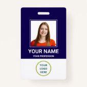 Aangepaste werknemersfoto, Qr-code, Logo, naam Badge (Voorkant)