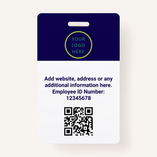 Aangepaste werknemersfoto, Qr-code, Logo, naam Badge (Achterkant)