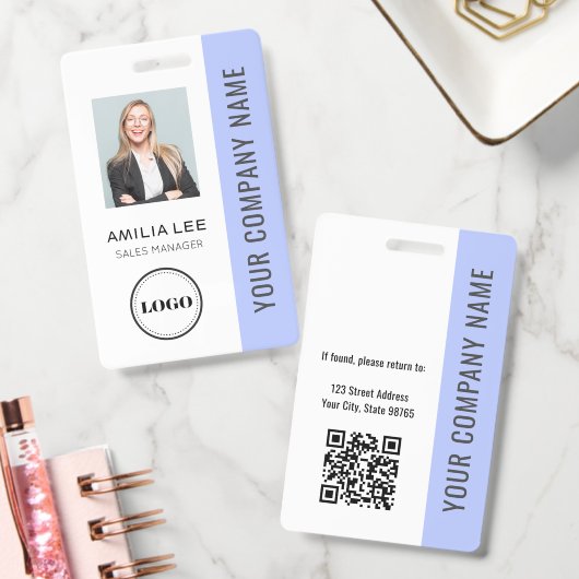 Aangepaste Werknemersfoto, Qr-code, Logo, Naam Badge (Kantoor)