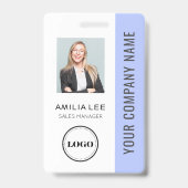 Aangepaste Werknemersfoto, Qr-code, Logo, Naam Badge (Voorzijde)