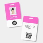 Aangepaste Werknemersfoto, Qr-code, Logo, Naam Badge (Voor- en achterkant)