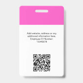 Aangepaste Werknemersfoto, Qr-code, Logo, Naam Badge (Achterkant)