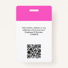 Aangepaste werknemersfoto, Qr-code, Logo, naam Badge