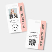 Aangepaste Werknemersfoto, Qr-code, Logo, Naam Badge (Voor- en achterkant)