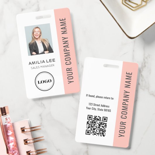 Aangepaste Werknemersfoto, Qr-code, Logo, Naam Badge (Kantoor)