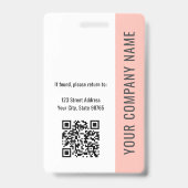 Aangepaste Werknemersfoto, Qr-code, Logo, Naam Badge (Achterkant)