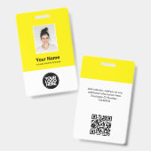 Aangepaste werknemersfoto, Qr-code, Logo, naam Badge (Voor- en achterkant)