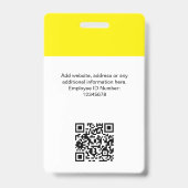 Aangepaste werknemersfoto, Qr-code, Logo, naam Badge (Achterkant)
