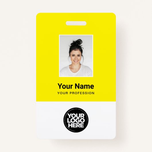 Aangepaste werknemersfoto, Qr-code, Logo, naam Badge (Voorkant)