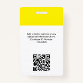 Aangepaste werknemersfoto, Qr-code, Logo, naam Badge (Achterkant)