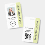 Aangepaste Werknemersfoto, Qr-code, Logo, Naam Badge (Voor- en achterkant)