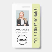 Aangepaste Werknemersfoto, Qr-code, Logo, Naam Badge (Voorzijde)
