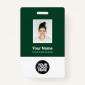 Aangepaste werknemersfoto, Qr-code, Logo, naam Badge (Voorkant)
