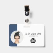 Aangepaste Werknemersfoto, QR-code, Logo, Naam Badge (Voorzijde met clip)