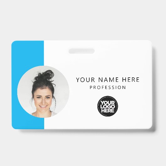 Aangepaste werknemersfoto, QR-code, Logo, naam Badge (Voorzijde)