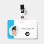 Aangepaste werknemersfoto, QR-code, Logo, naam Badge (Voorzijde met clip)