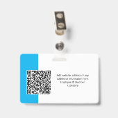 Aangepaste werknemersfoto, QR-code, Logo, naam Badge (Achterkant met clip)