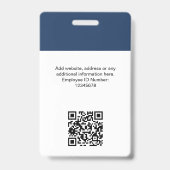 Aangepaste werknemersfoto, Qr-code, Logo, naam Badge (Achterkant)