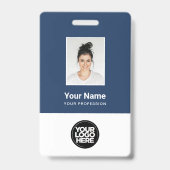 Aangepaste werknemersfoto, Qr-code, Logo, naam Badge (Voorkant)