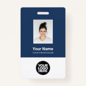Aangepaste werknemersfoto, Qr-code, Logo, naam Badge (Voorkant)