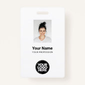 Aangepaste werknemersfoto, Qr-code, Logo, naam Badge (Voorkant)