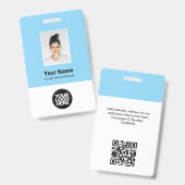 Aangepaste Werknemersfoto, Qr-code, Logo, Naam Badge (Voor- en achterkant)