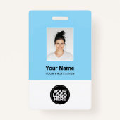 Aangepaste werknemersfoto, Qr-code, Logo, naam Badge (Voorkant)